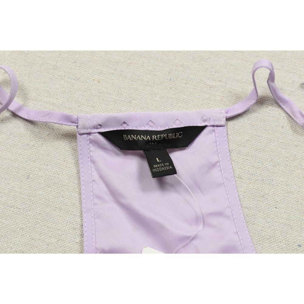 Banana Republic Women Large Lavender Purple Eyelet Lace V-Neck Racerback Tank To - Picture 8 of 8